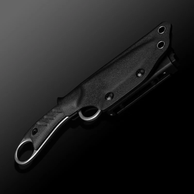 Защитный фиксированный нож DICORIA DC53 лезвие ручка из льна и мекарты тактический для