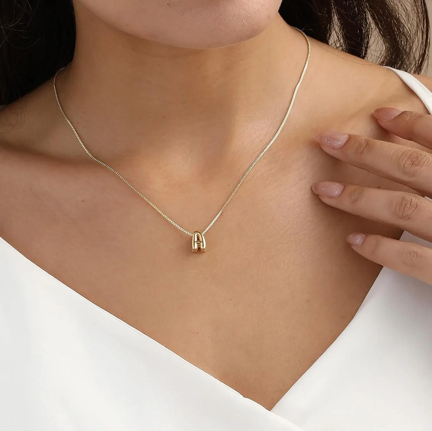 Модное золотое тонкое ожерелье-цепочка в виде змеи серебро 26 ожерелья с буквами