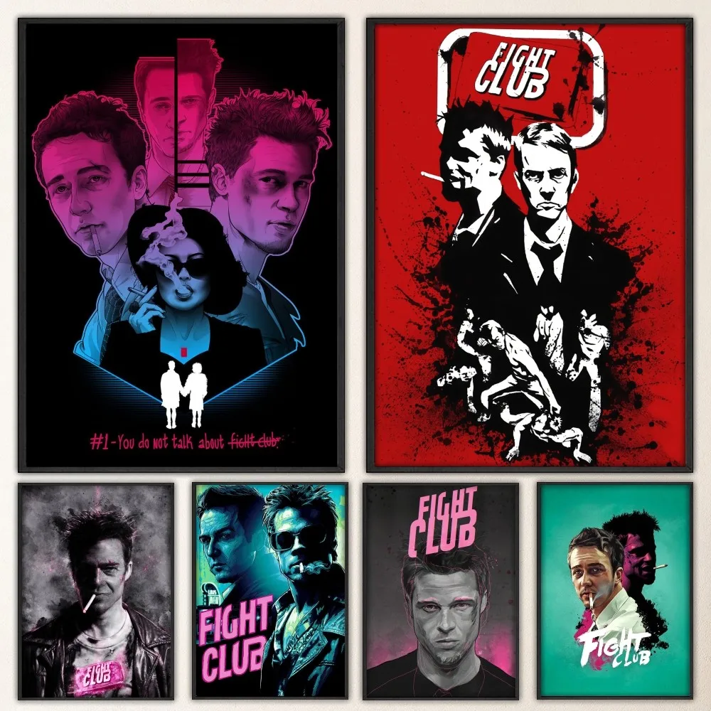 F-Fight Club Постер Фильма Наклейка Ретро Винтажный Настенный Художественный Декор