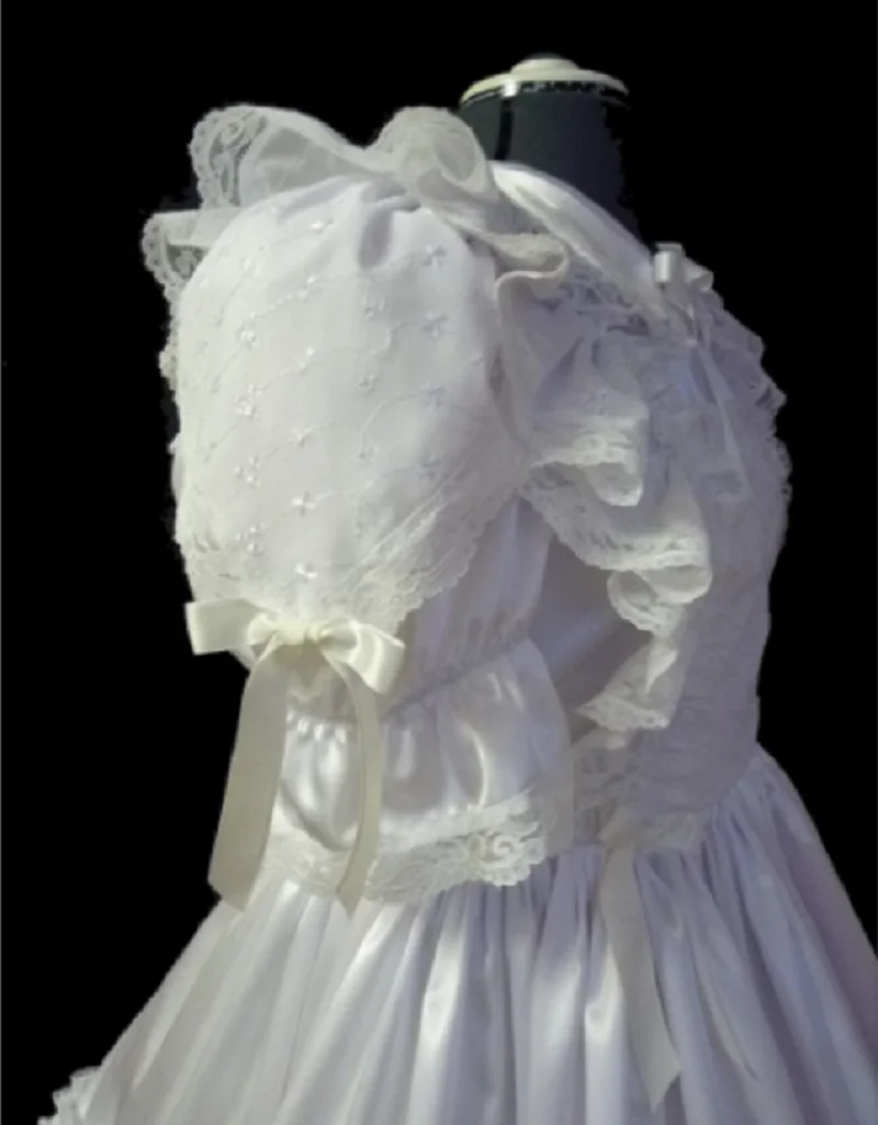 Белое Атласное кружевное милое платье с кукольным воротником для взрослых