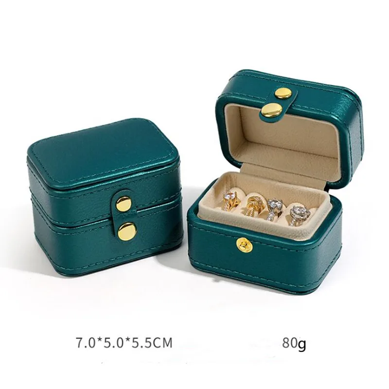 

1 Pcs 6.5x3.8x5cm/7x5x5.5cm Pink/green/white mini button jewelry box fashion Pu/flannelette ring storage box
