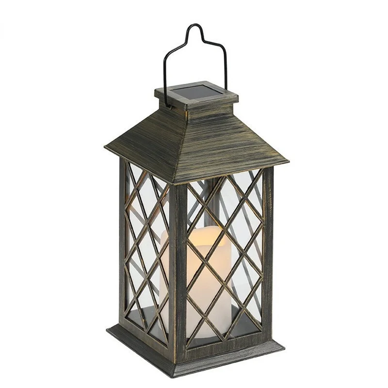 Oval Shape Battery Light Retro Courtyard Decoration Hollow Chinese Light Auspicious Lantern Metal Style Garden Wind Outdoor