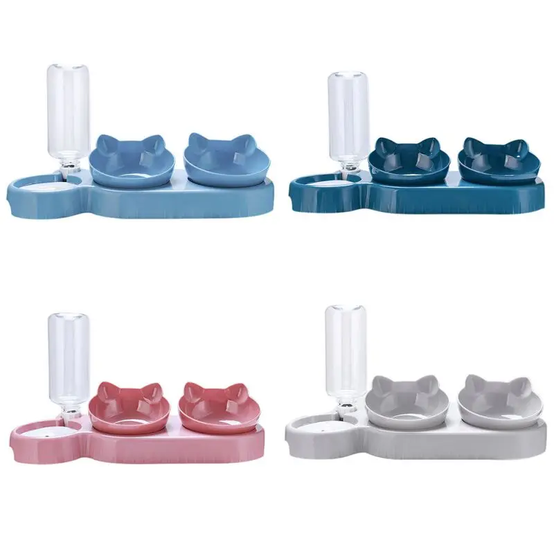 

Двойная миска, автоматический дозатор воды для кормления еды, миска для собак и кошек, питьевая поднимающаяся миска, миски