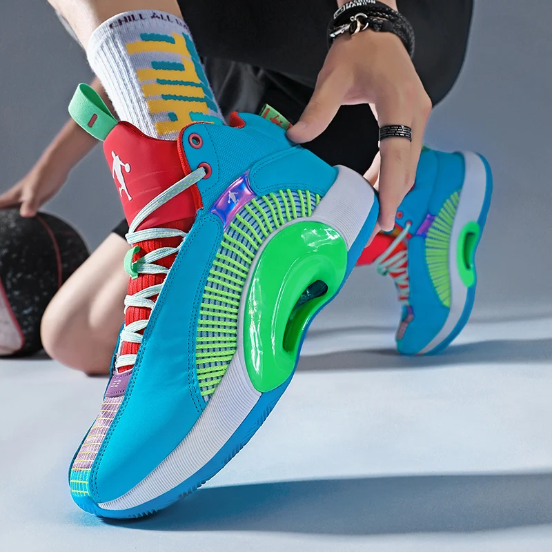 Boys Brand Basketball Shoes for Kids Sneakers Thick Sole Non-slip Children Sports Shoes Child Boy Basket Trainer Shoes 2021 New