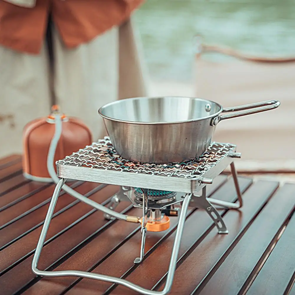 

1 Set Great Portable Carry Easily Pot Holder Grill Rack with Storage Bag Set for Travel Grill Rack Stove Pot Bracket