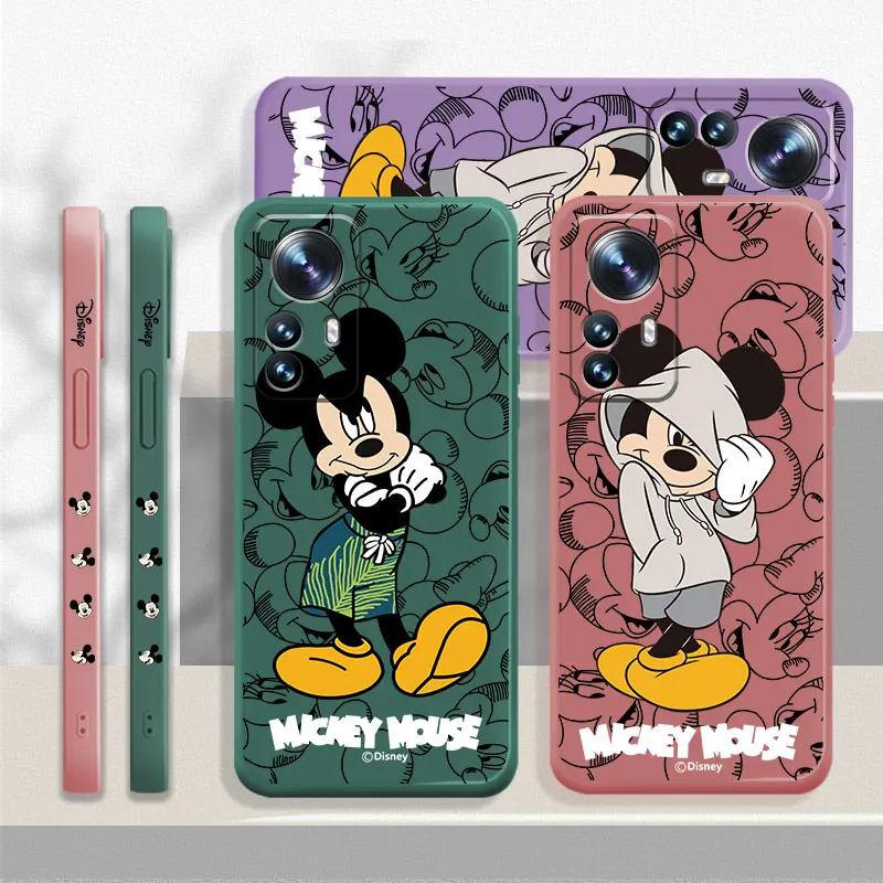 

For Xiaomi POCO F3 11 Pro 11T 10T 10 Ultra M3 X3 NFC X4 M4 Pro MI 11 lite 9 SE Case Premium Silky Mickey Minnie Mouse Square