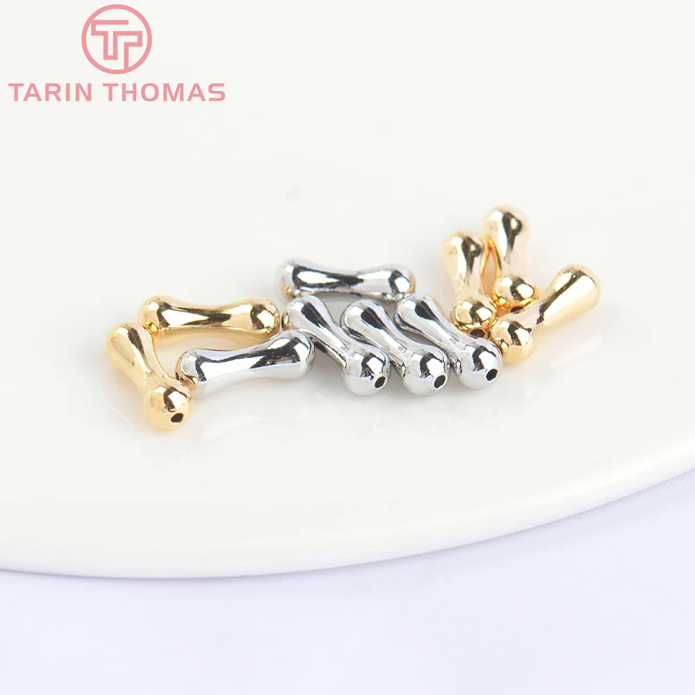 

(5478)20PCS 3x9MM 24K Gold Color Brass Bone Shape Spacer Beads Bracelet Beads High Quality Diy Jewelry Accessories Wholesale
