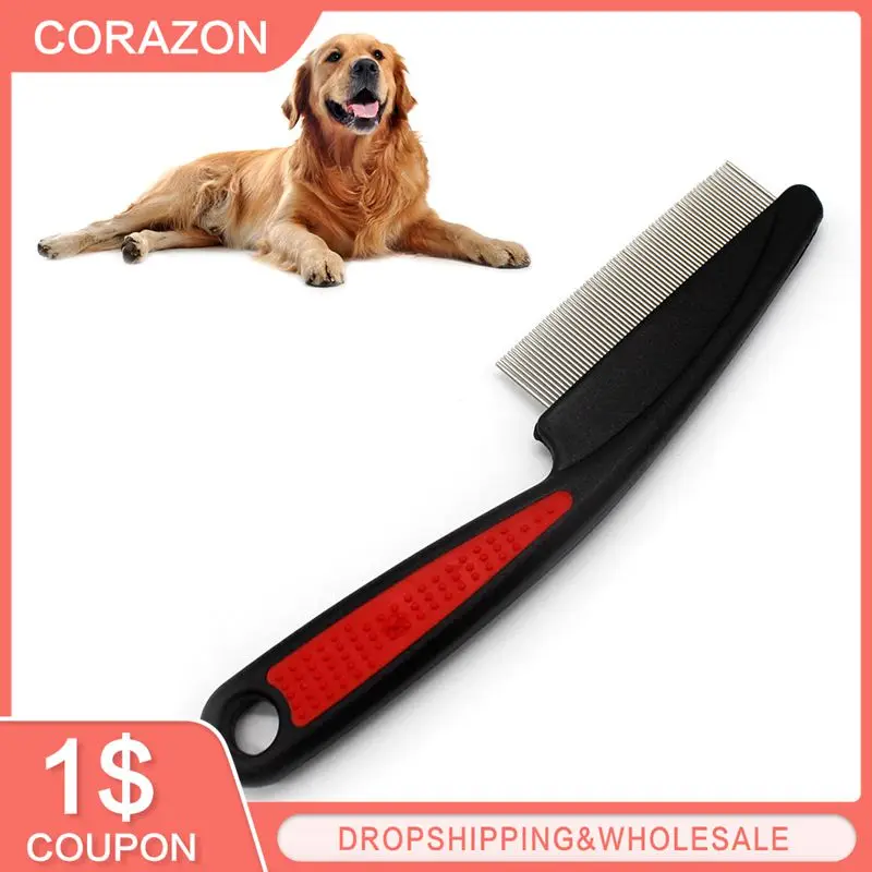 

Comb For Dogs Cat Removed Flea Combs Single Row Steel Teeth Hair Brush Grooming Brush Pets Supplies Dog Cat Tool