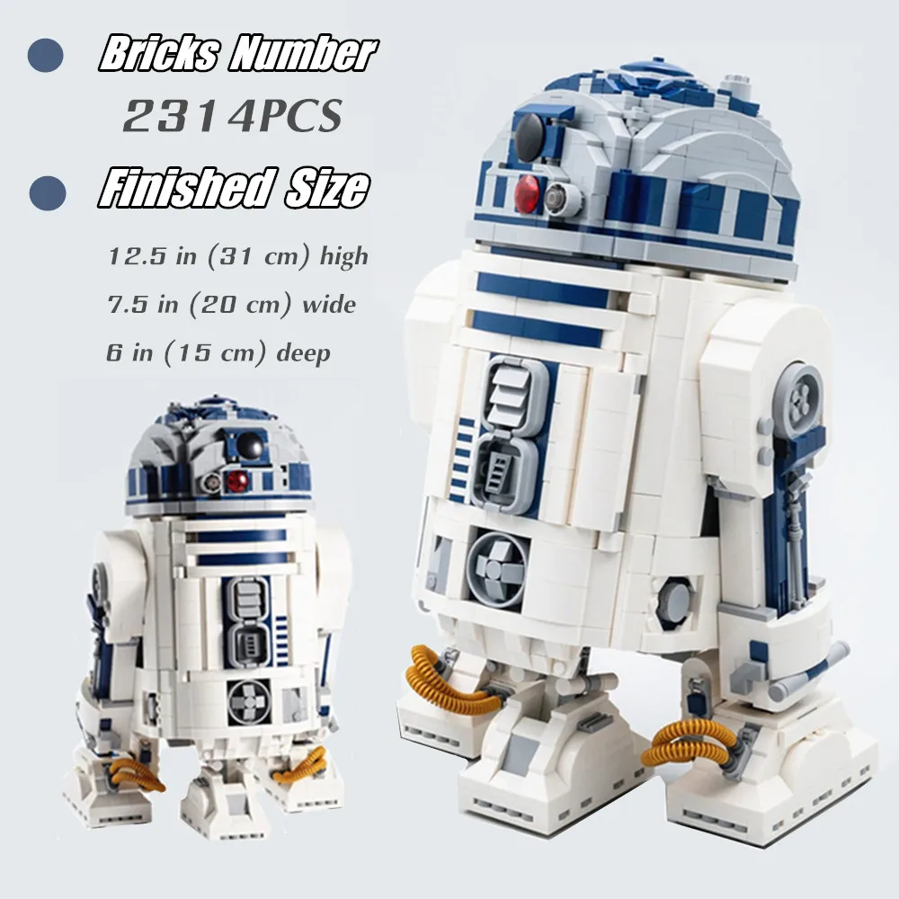 

2314PCS Disney R2d2 Stars Robot Space Wars R2-D2 Fit 75308 Model Building Blocks Bricks Kid Toy Gift Boys Set