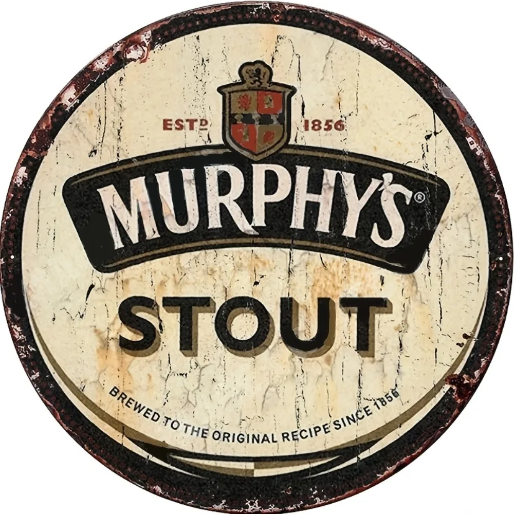

Винтажный круглый алюминиевый знак Murphy's Irish Stout