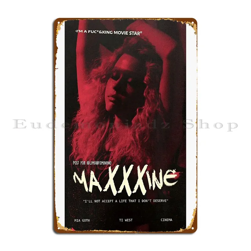 Maxxxine цитата жоржет металлический знак дизайн киноклуба дизайнерский детской
