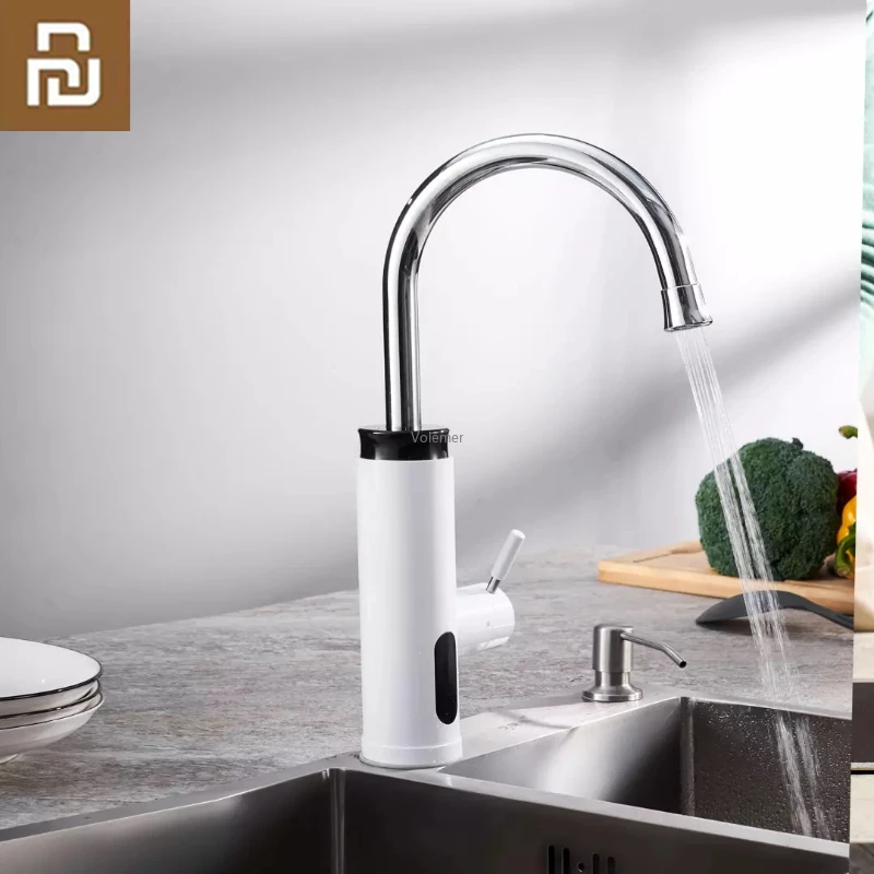 Youpin Xiaoda Tankless Electric Instant Hot Water Heater Faucet Kitchen Stainless Steel Instant Heating Tube Hydropower