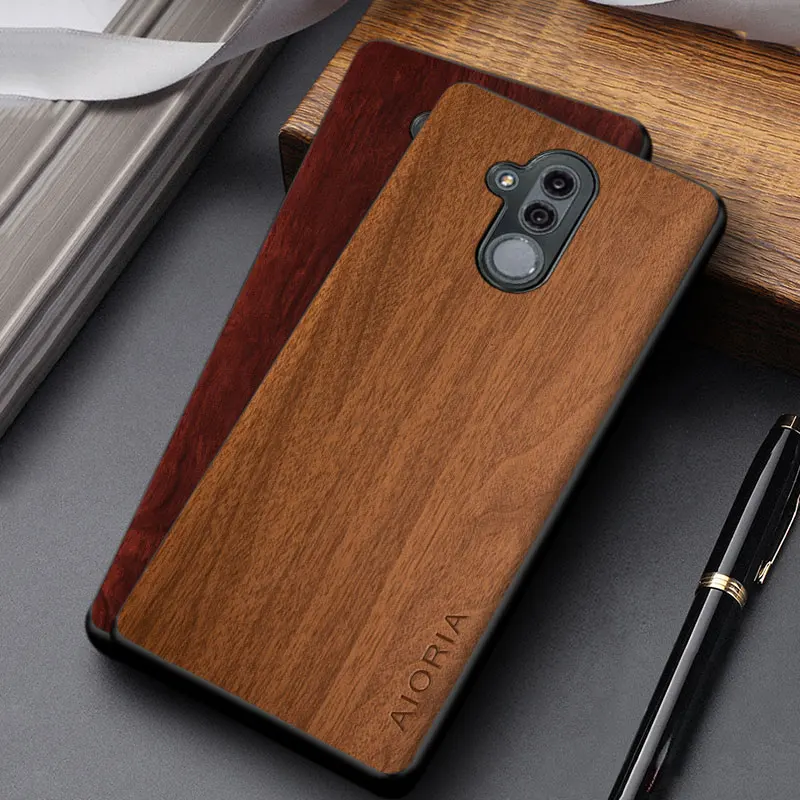 

Case For Huawei Mate 20 Lite Pro coque simple design lightweight wood pattern pu leather Cover for huawei mate 20 lite case