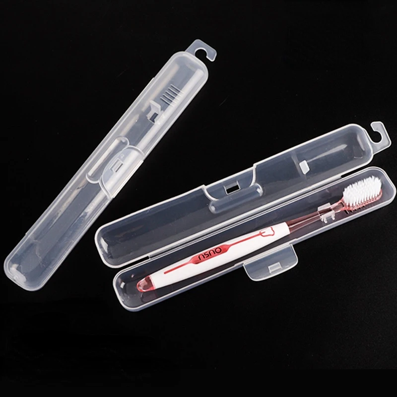 

Transparent Plastic Toothbrush Box Portable Toothbrush Sheath Toothbrush Organizer Outdoor Business Travel Supplies