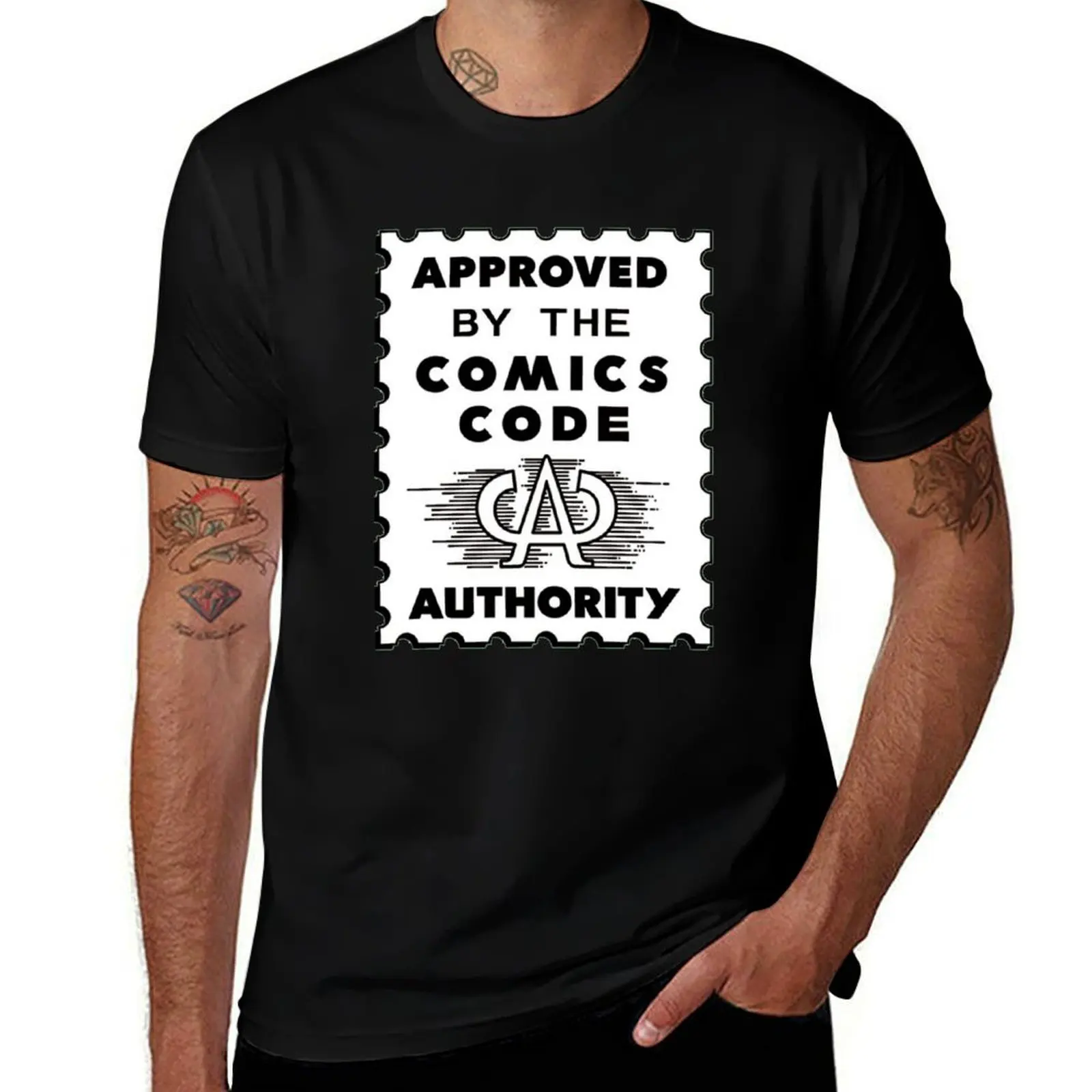Фото Футболка Comics Code Authority, футболка с короткими рукавами, устойчивая к сминанию №1