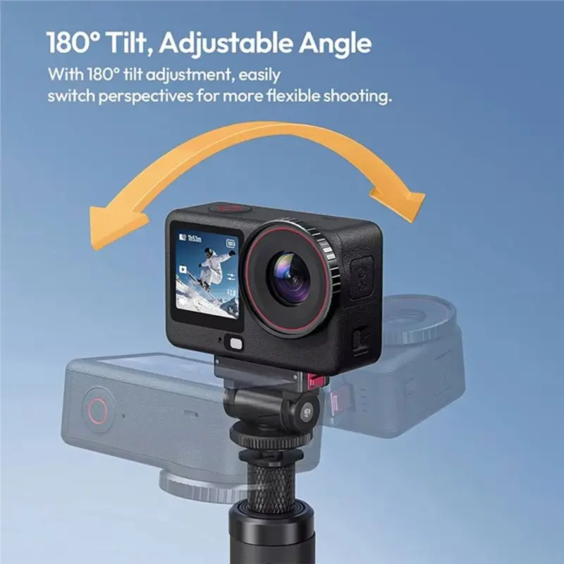 Фото Крепление OA27 Quick Release Cold Shoe с винтом 1/4 дюйма для DJI Action 6/Nano, магнитный адаптер для крепления на штатив 180° °   Регулировка наклона №2