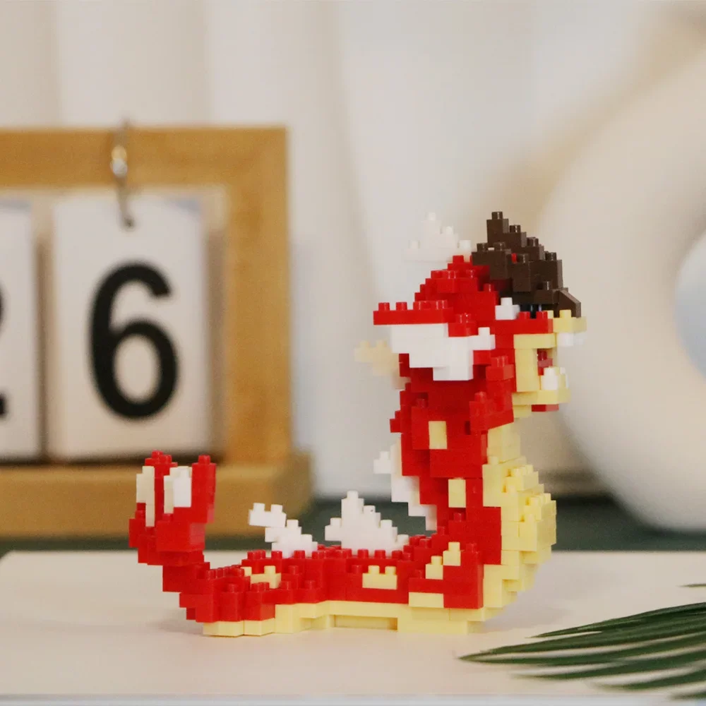 Микро строительные блоки Pokemon Red Gyarados Rayquaza мини-кирпичная модель сделай сам 3D