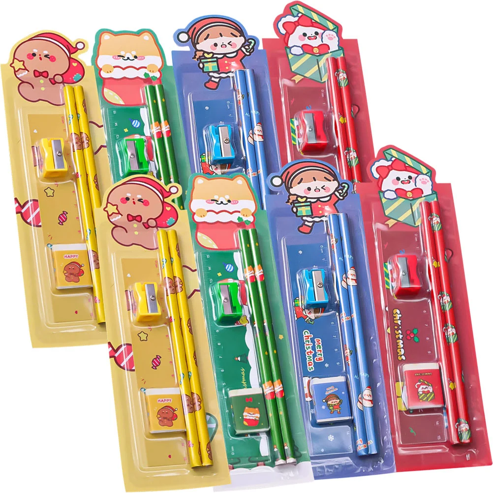 

8 Sets Mini Sharpener Kit Bulk Children Accessory Kids Portable Christmas Stationery
