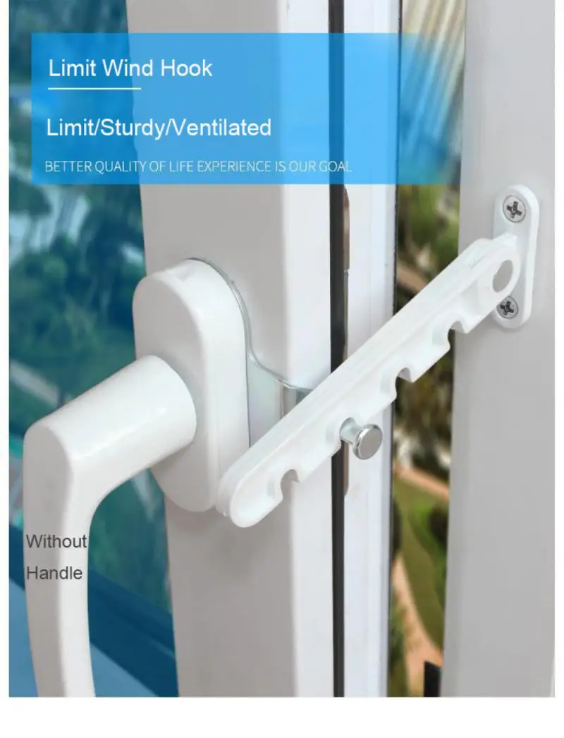 

New Window Limiter Latch Position Stopper Casement Wind Brace Home Security Door Windows Sash Lock Child Safety Protection