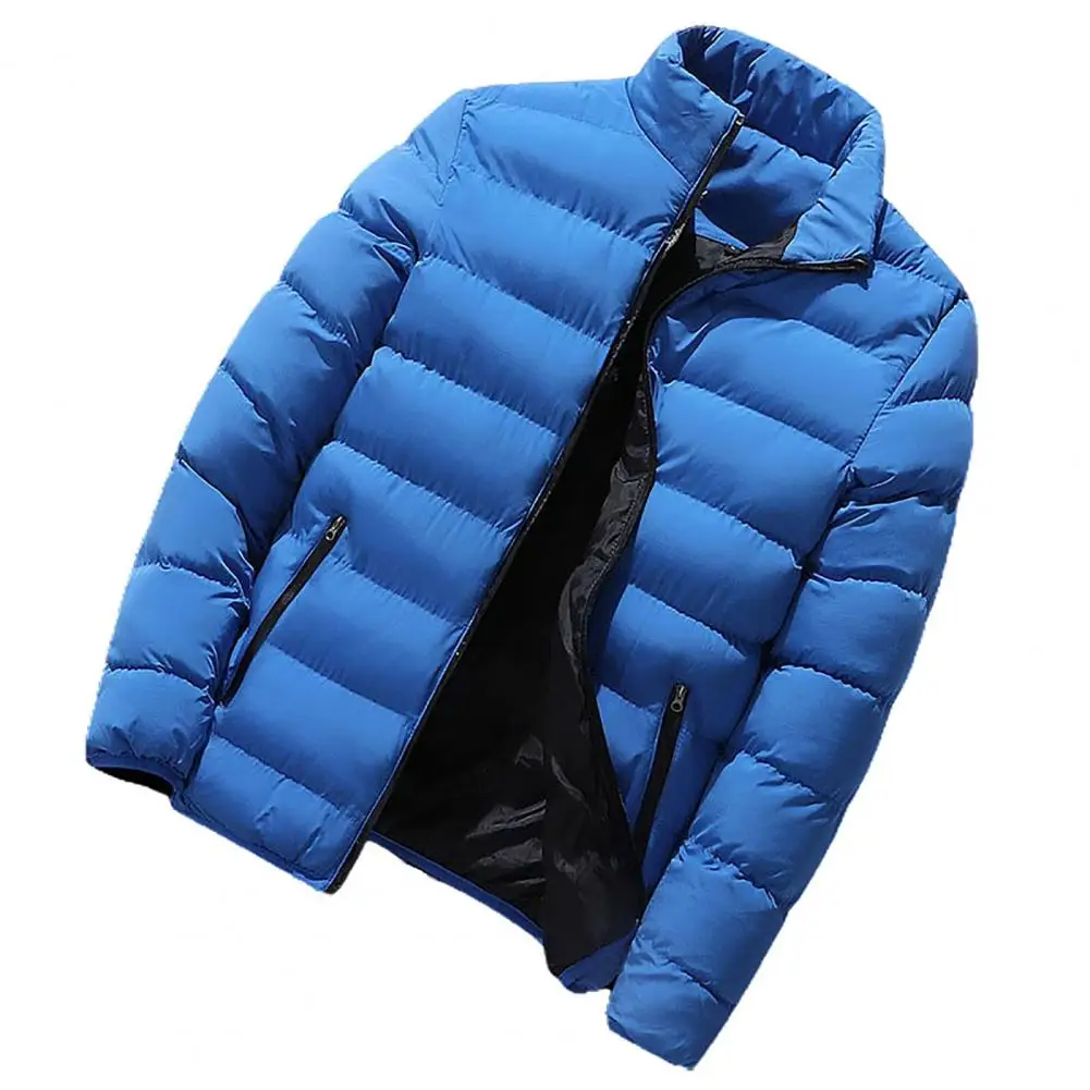 Приталенные зимние мужские толстые пальто, водонепроницаемые мужские ветрозащитные куртки азиатского размера с хлопковой подкладкой, повседневная мужская верхняя одежда