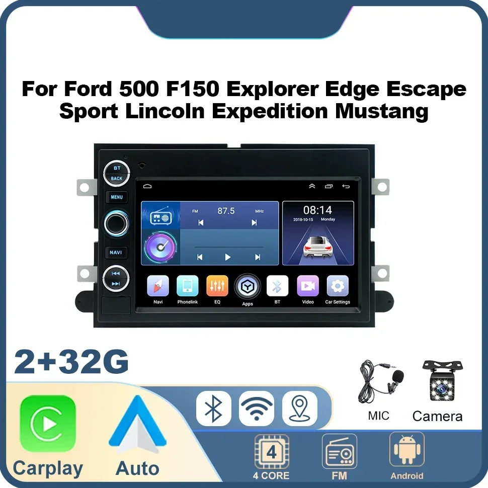 Автомобильный радиоприемник Android 2Din Carplay Auto Stereo для Ford 500 F150 Explorer Edge Escape Sport Lincoln