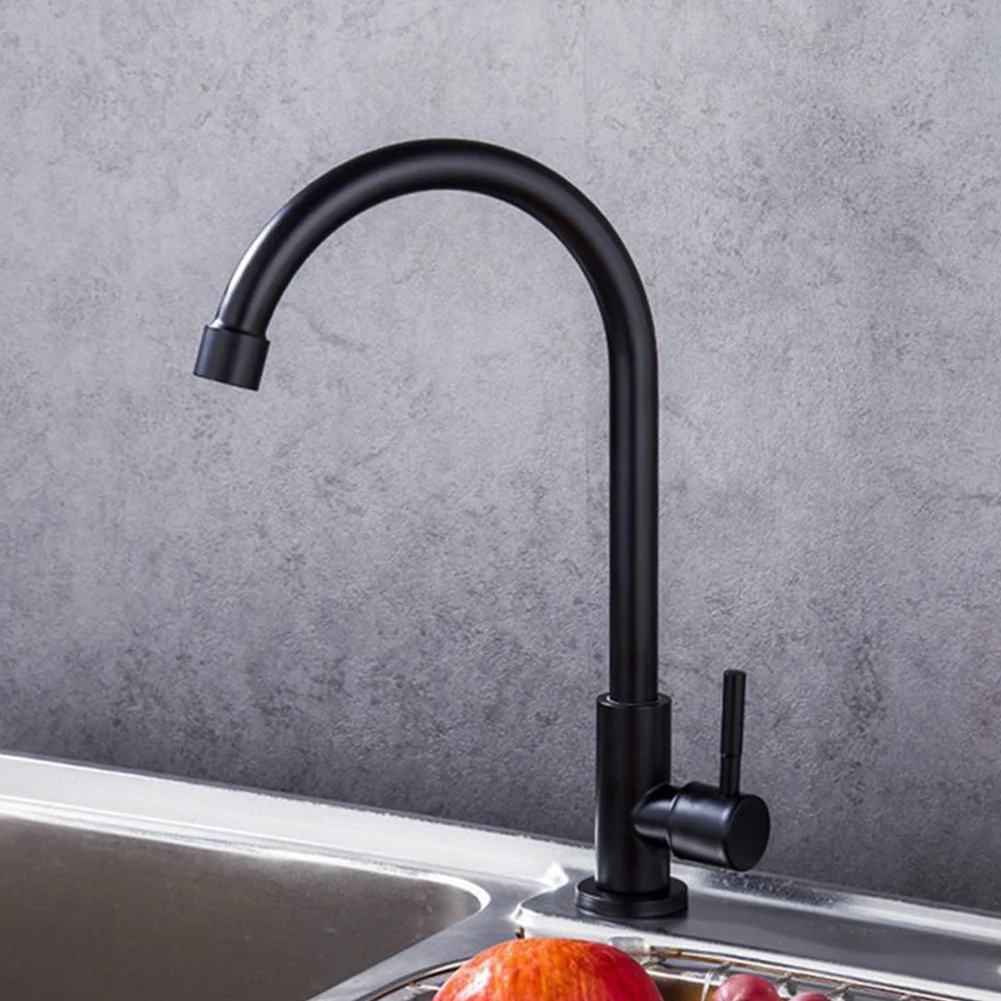 

304 Stainless-Steel Kitchen Faucet Deck Mounted Mixer Tap 360 Degree Rotation Stream Sprayer Nozzle Kitchen Sink Cold Taps