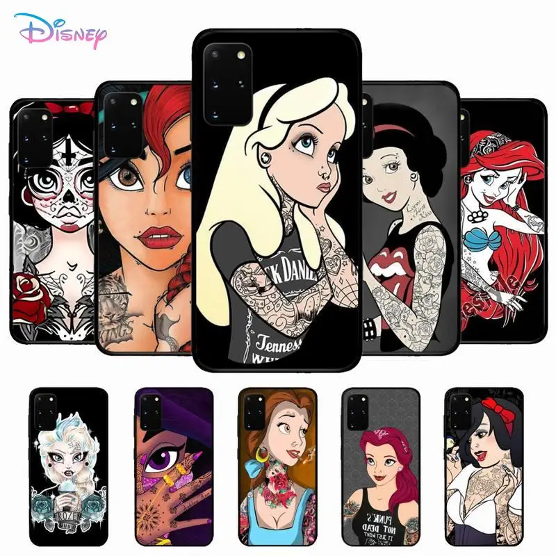

Tattoo Disney Princess Phone Case for Samsung S10 21 20 9 8 plus lite S20 UlTRA 7edge
