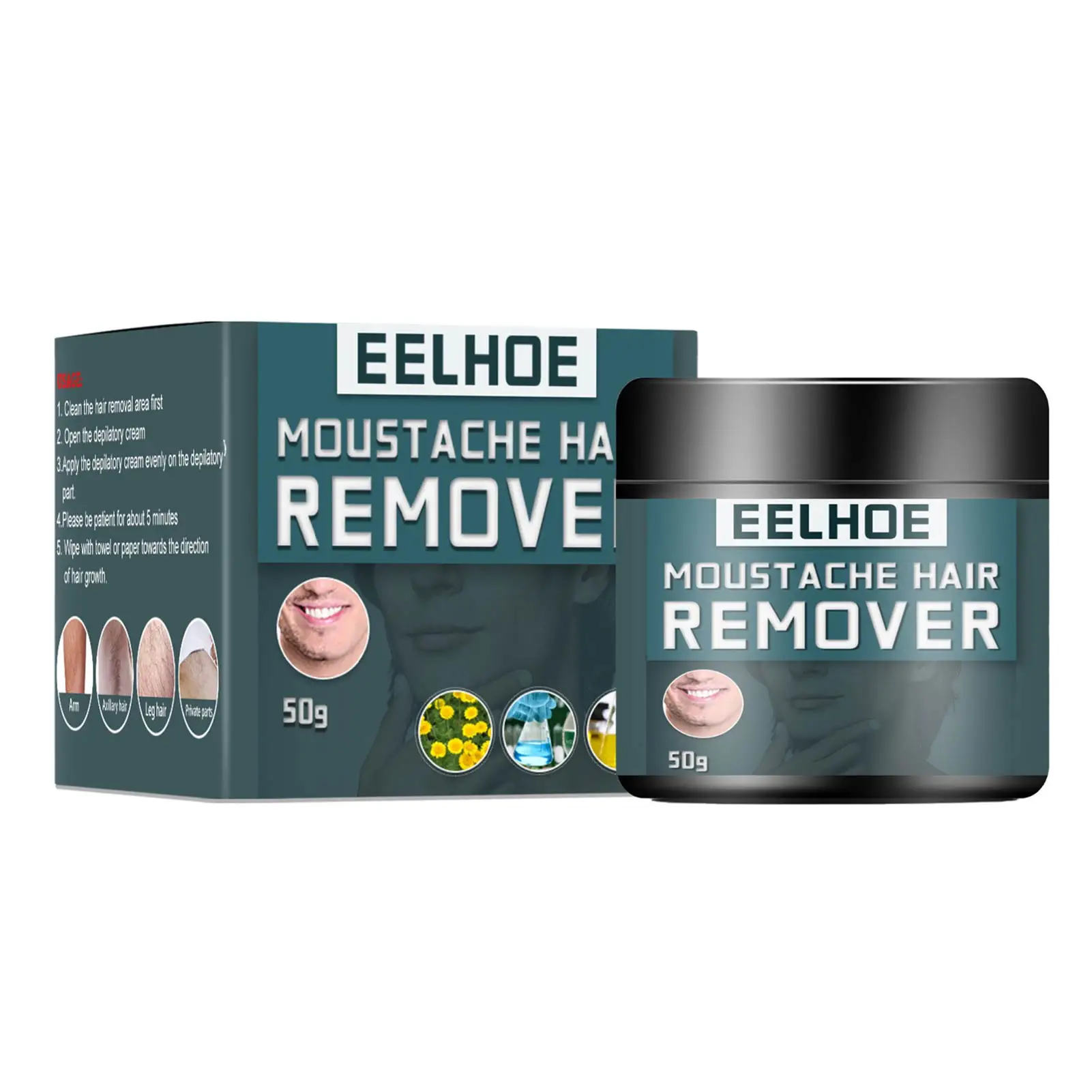 

Men Moustache Removal Cream Professional Facial Hair Removal Cream Gentle Body Hair Depilatory Cream Painless Removal Hair