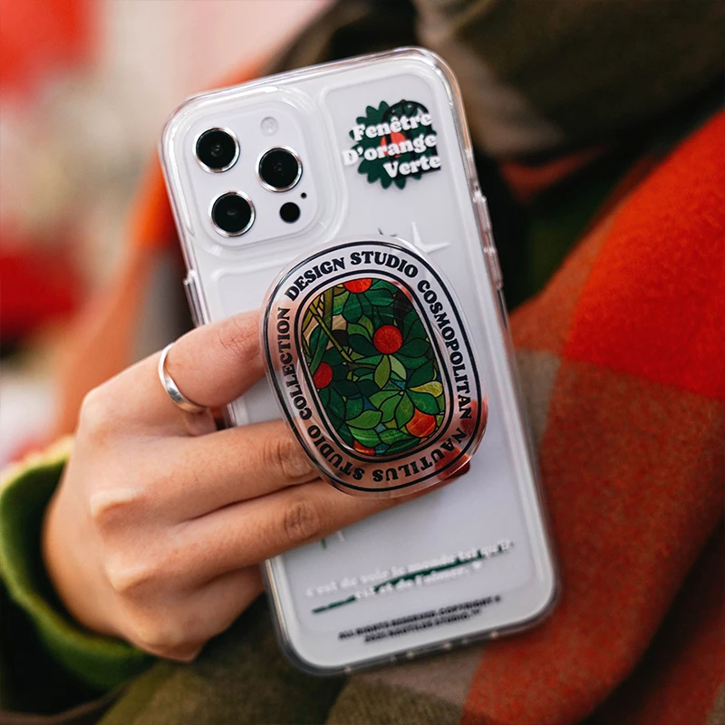 Красивая глянцевая популярная оранжевая зеленая выдвижная ручка для телефона |