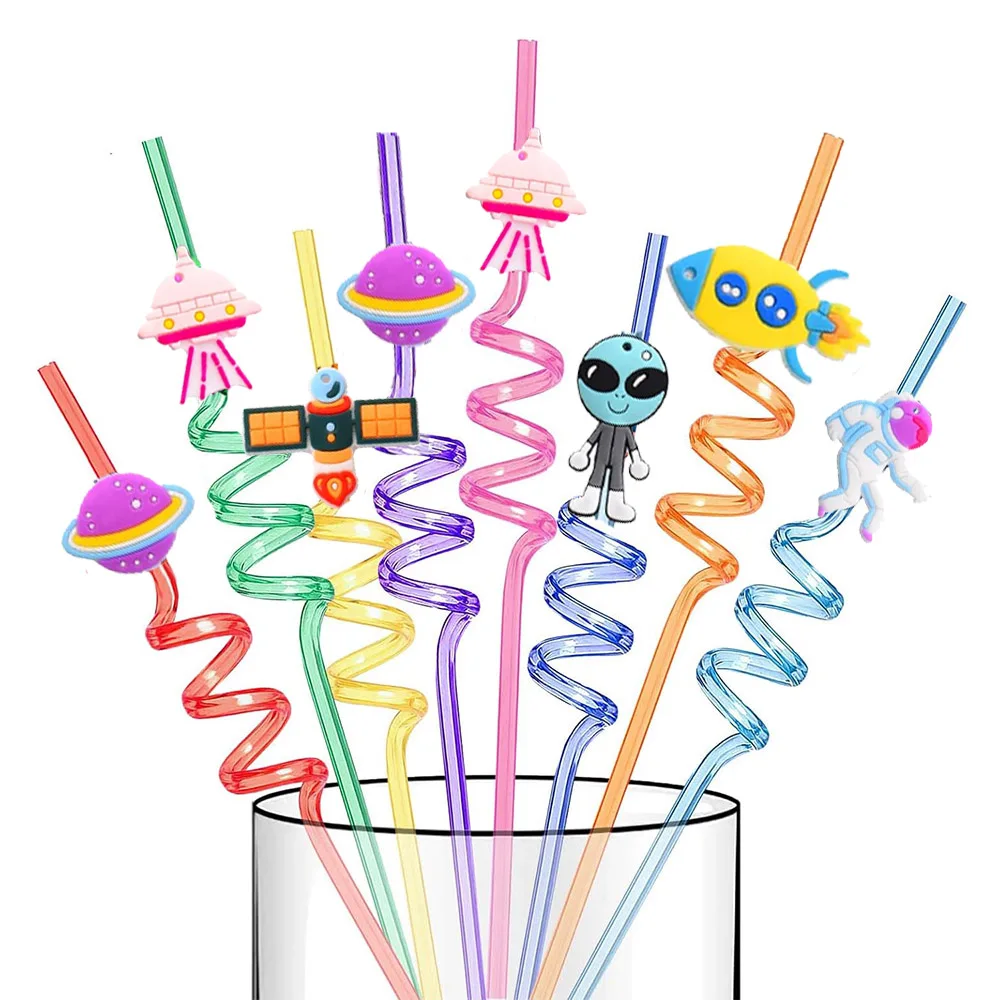 8 шт. пластиковые соломинки для космической тематики