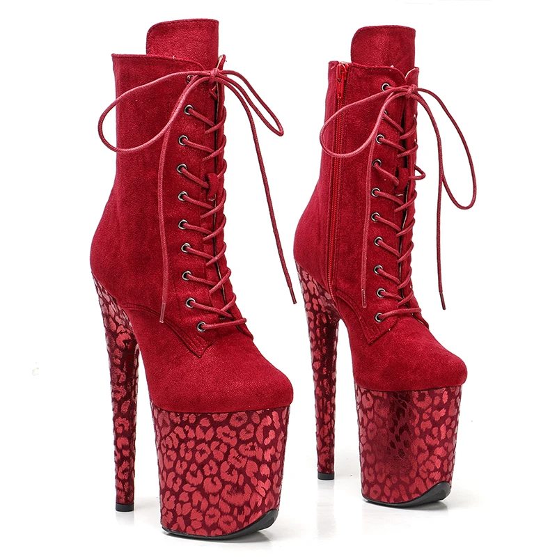 Leecabe  20CM/8Inch Suede Upper   Women's Platform   party High Heels Shoes Pole Dance boot