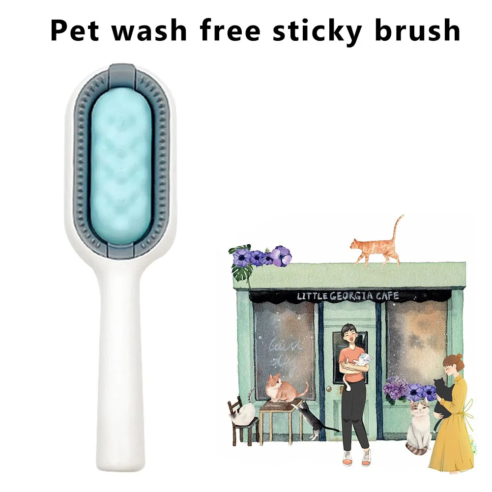 

Расческа для шерсти домашних животных, кошки, чистящие салфетки, плавающая липкая фотощетка, массаж, собака, одежда, диван, расческа для воло...