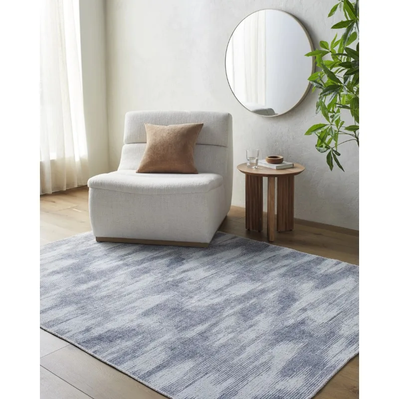 

Better Homes & Gardens Broken Ikat Washable Non-Skid Area Rug, Blue, 5'3" x 7'