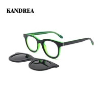 kandrea round glasses frame women men vintage clip on magnet sunglasses polarized custom myopia prescription glasses t1935