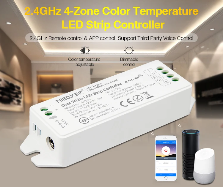 

DC12V-24V FUT035 Улучшенный регулятор температуры цвета 2,4 ГГц, двойная белая яркость CCT диммер для светодиодной ленты, ленты