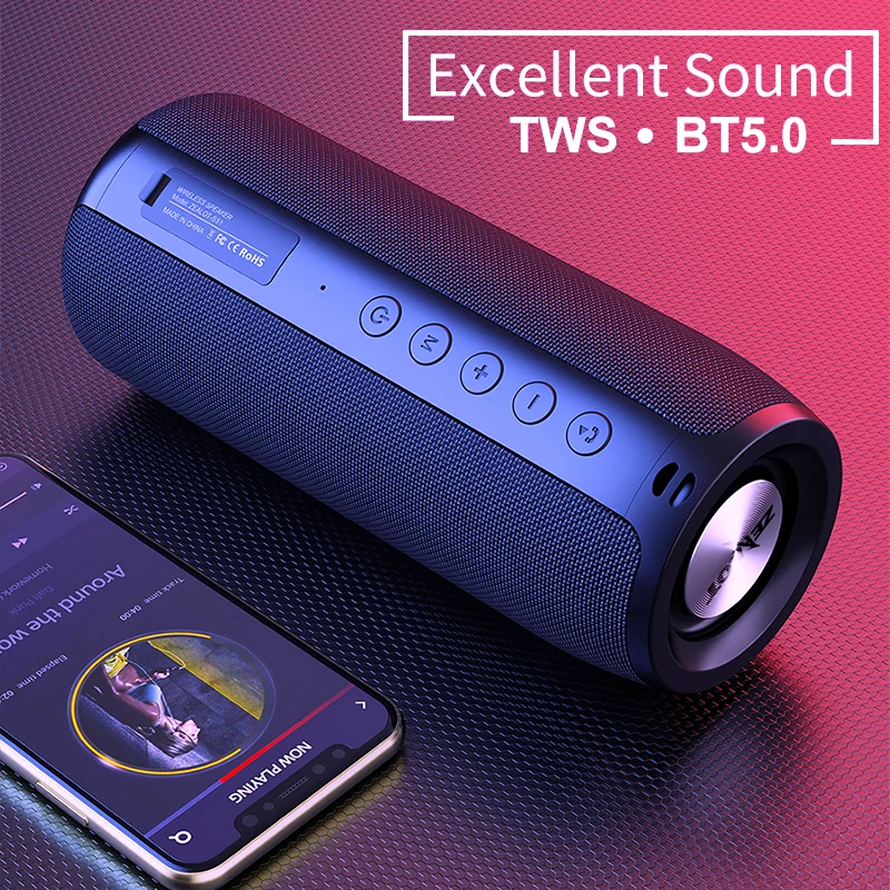 SGALAS Bluetooth Speaker TWS Wireless Subwoofer Portable Heavy Bass Stereo Sound Support AUX Micro SD Card USB Flash Drive Play