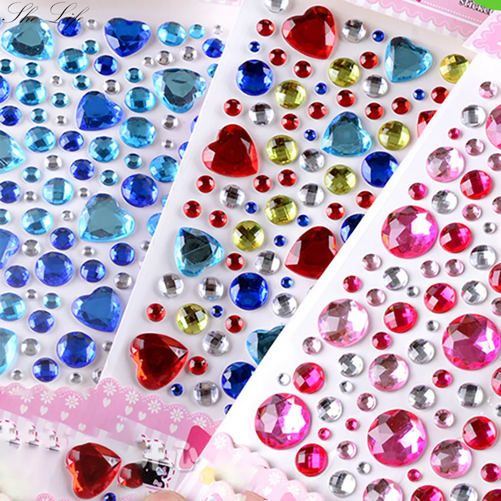 

1 шт. круглые наклейки с драгоценными камнями, сделай сам, хрустальные наклейки ручной работы с наклейкой на заднюю стенку, акриловые наклей...