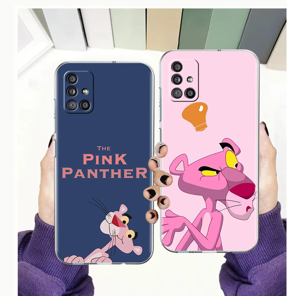 

Pink Panther Case for Samsung Galaxy A13 A22 A32 A52 A72 A51 A71 A11 A31 A41 M31 A01 A21S 5G Transparent Silicone Shell TPU Bag