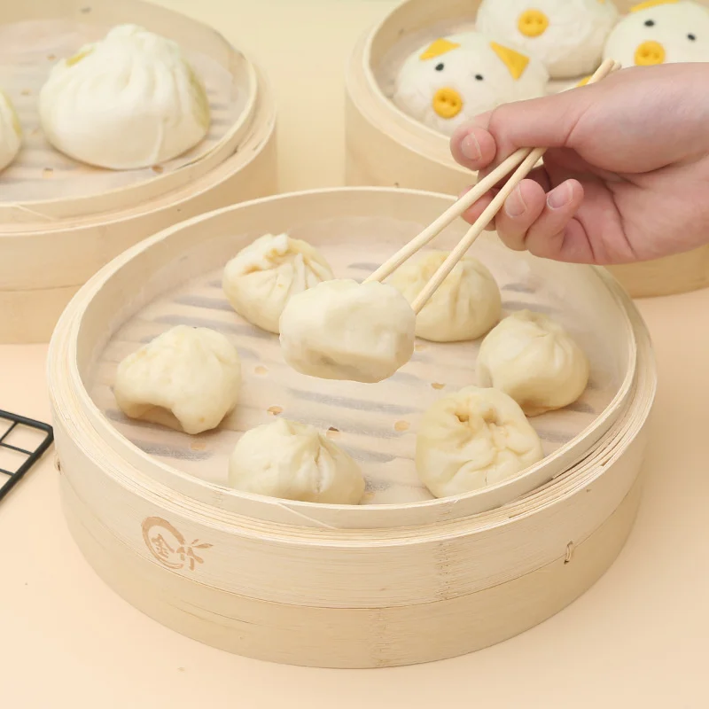 

30Pcs/Pack Kitchen Steamed Bun Steamer Pad Household Food Grade Disposable Steamer Drawer Cloth Round Perforated Steamers Paper