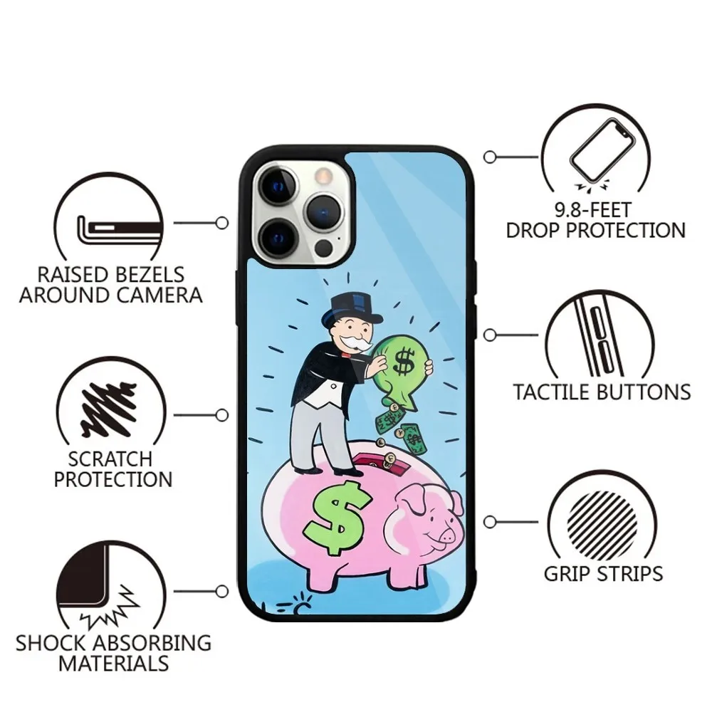 Монополический чехол для телефона Alec сильный магнит IPhone 15 14 13 Pro Max Plus 11 12 Mini