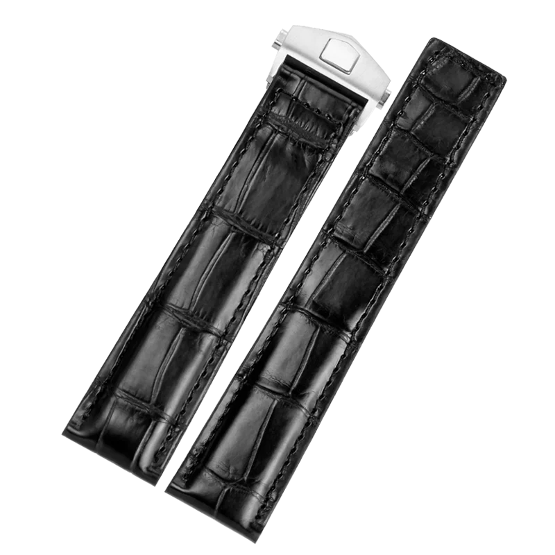 Ремешок для часов крокодиловая кожа с бамбуковой пряжкой