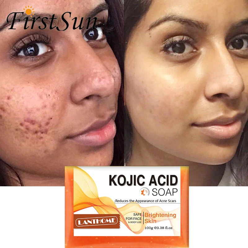 

Kojic Acid Soap Handmade Whitening Soap Brightening skin Lighten Dark Spot Turmeric Soap Acne Scare Removal Cleaning Skin
