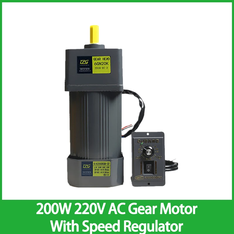 

Электродвигатель переменного тока с регулятором скорости, 200 Вт, 220 В, однофазный асинхронный высокий крутящий момент 6IK200RGN-CF