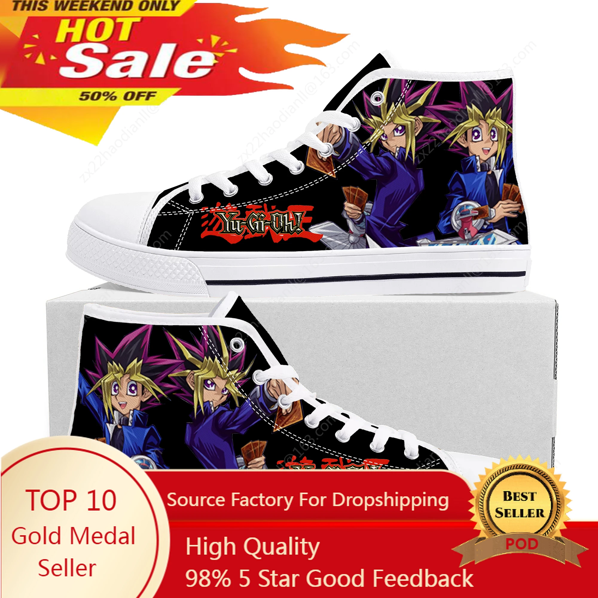 Аниме YuGiOh карточная игра Юми мутоу Мультяшные высокие кроссовки Мужские Женские