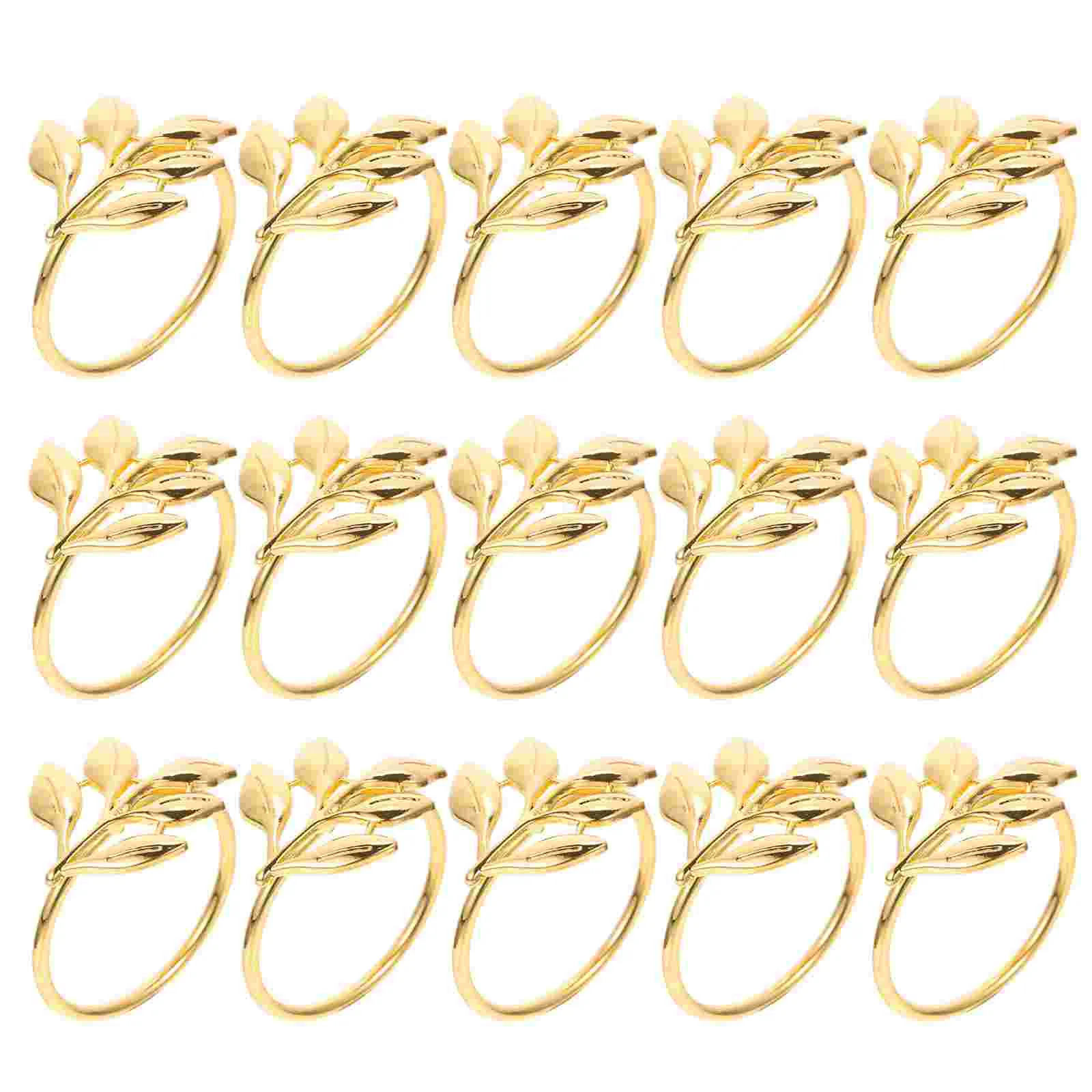 

15Pcs Stylish Leaf Napkin Buckles Electroplated Napkin Rings Decorations