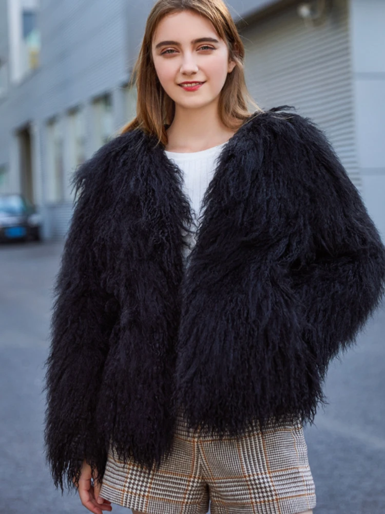 Fashion Fluffy Faux Fur Jacket Women 2022 Winter Elegant O-neck Thick Warm Fur Coat Casual Solid Color Plush Fur Coats Outerwear