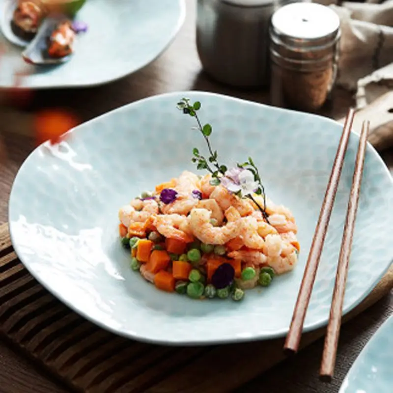 

FANCITY Chinese-style ceramic special-shaped irregular deep soup plate special Chinese dish plate high-end hotel restaurant club