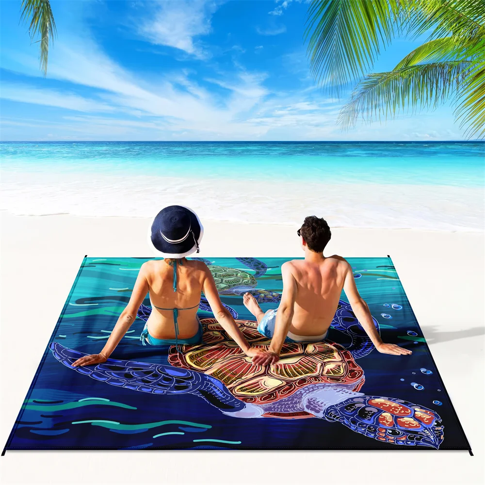 1 шт. водонепроницаемое пляжное одеяло с рисунком черепахи