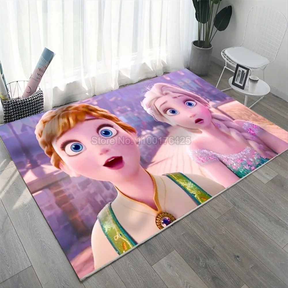 

Disney Cute Cartoon Kids Carpet Bedroom Frozen Snow White Room Blanket Girl Heart Anti-slip Floor Mat Pink Bathroom Rug