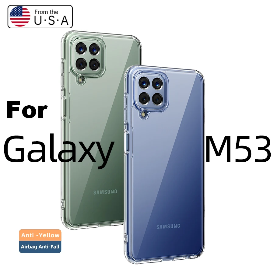 

For Samsung Galaxy M53 5G Case Crystal Clear Hard PC Shockproof Camera Protection Transparent Back Cover for Galaxy M33 5G